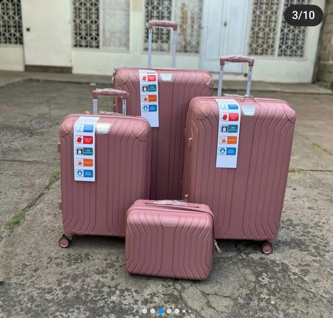 Lot de 4 Valises Gomme Incassable- 4 Roues Silencieuses 360° et Verrou Intégré -  Valises Soute+Cabine+mallette -Livraison Gratuite